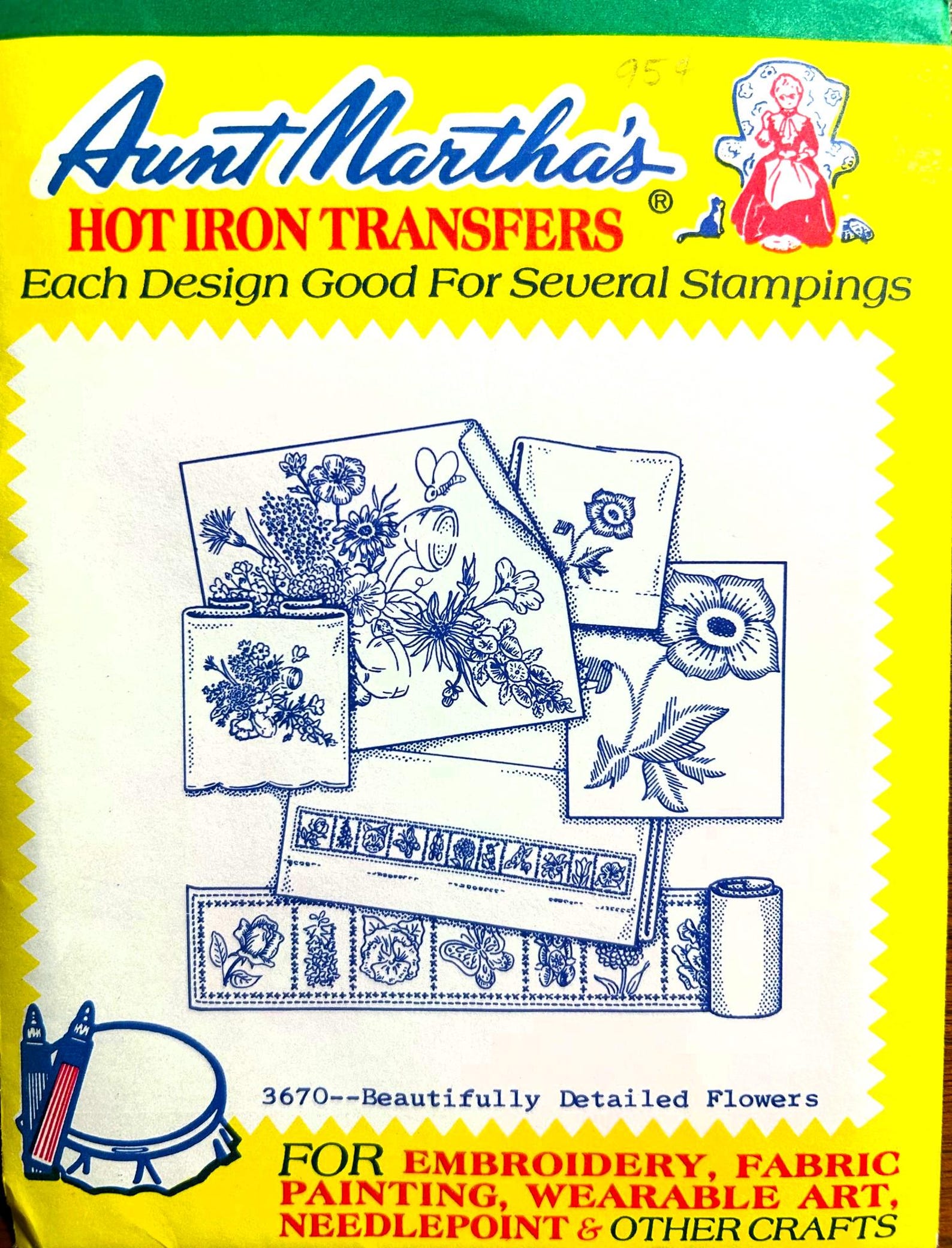 Vintage Aunt Martha's Embroidery Transfers: Kitchen & Pillowcase ...