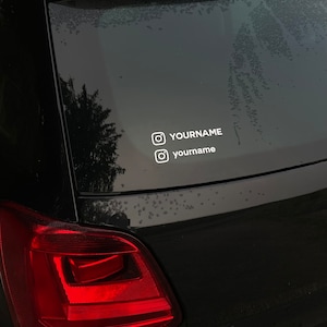 Custom Weatherproof Social Media Name Decal / Bumper Sticker / Instagram Name Decal / TikTok Name Decal