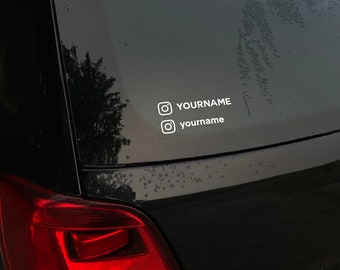 Custom Weatherproof Social Media Name Decal / Bumper Sticker / Instagram Name Decal / TikTok Name Decal