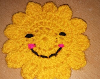 Patch sun smiling - crochet application