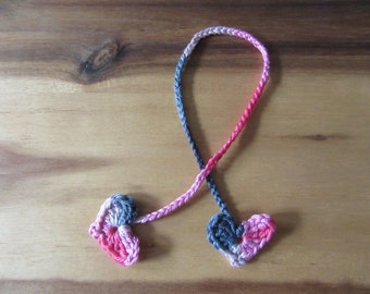 Nabelschnurbändchen Herzen pink Farbverlauf - Geburt - 100% Baumwolle