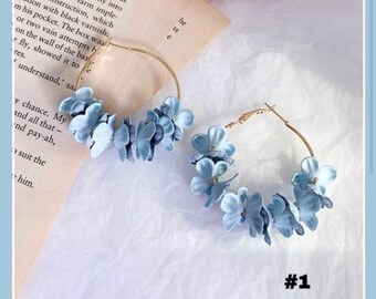 Blue Floral Earrings | Etsy