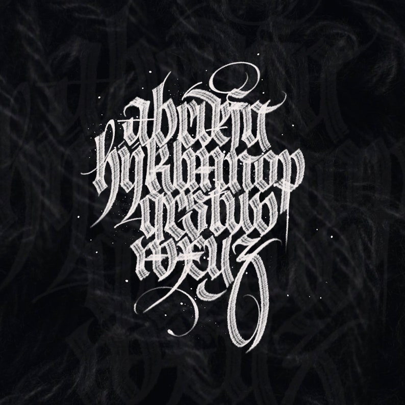 Gothic Calligraphy Brushes for Procreate Etsy