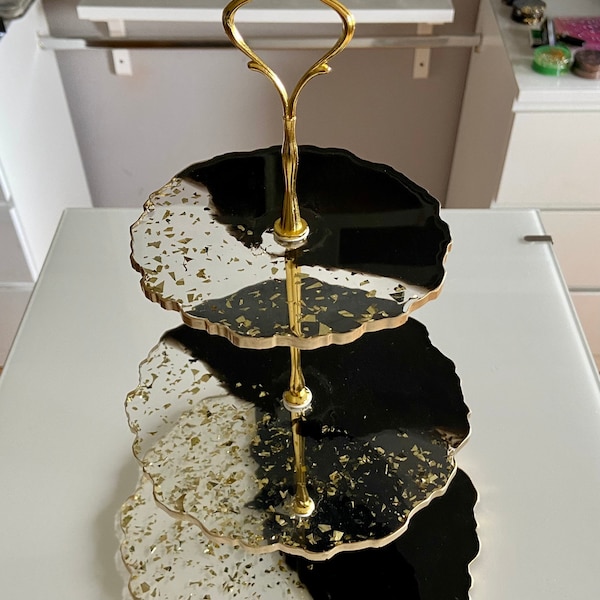 Cake Stand Resin 3 floors gift idea made of epoxy resin