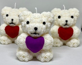 Teddy Bär Duft Kerze als Geschenk für den Liebsten oder die Liebste, sende Valentinstags Grüße mit einer Kerze aus Sojawachs