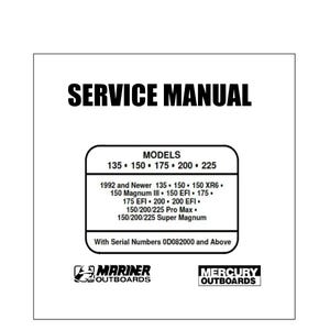 Mercury 135 150 175 200 225 Outboards Service manual
