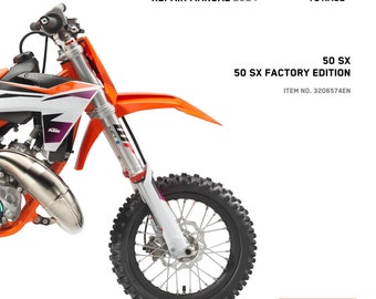 Workshop manual for 2024 KTM 50 SX Factory Edition