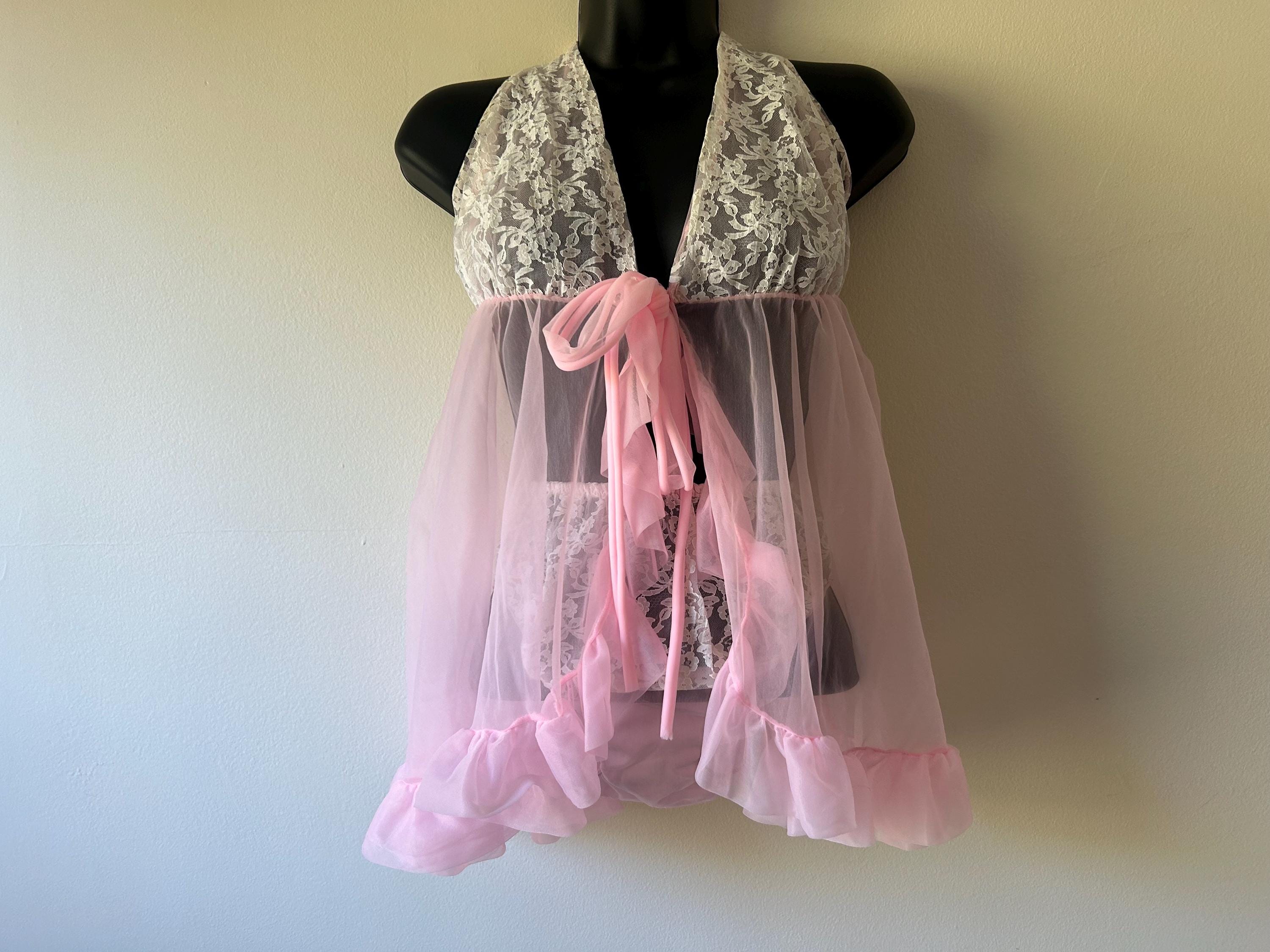 Nuisette Babydoll Vintage Altesse - Femme Taille 44 (L) - Nylon Écru