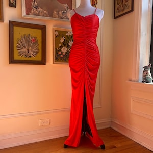 fredericks of hollywood party dresses Vintage 70's Red Fredericks Hollywood Bombshell Evening Party Dress Bombshell Bettys Vintage