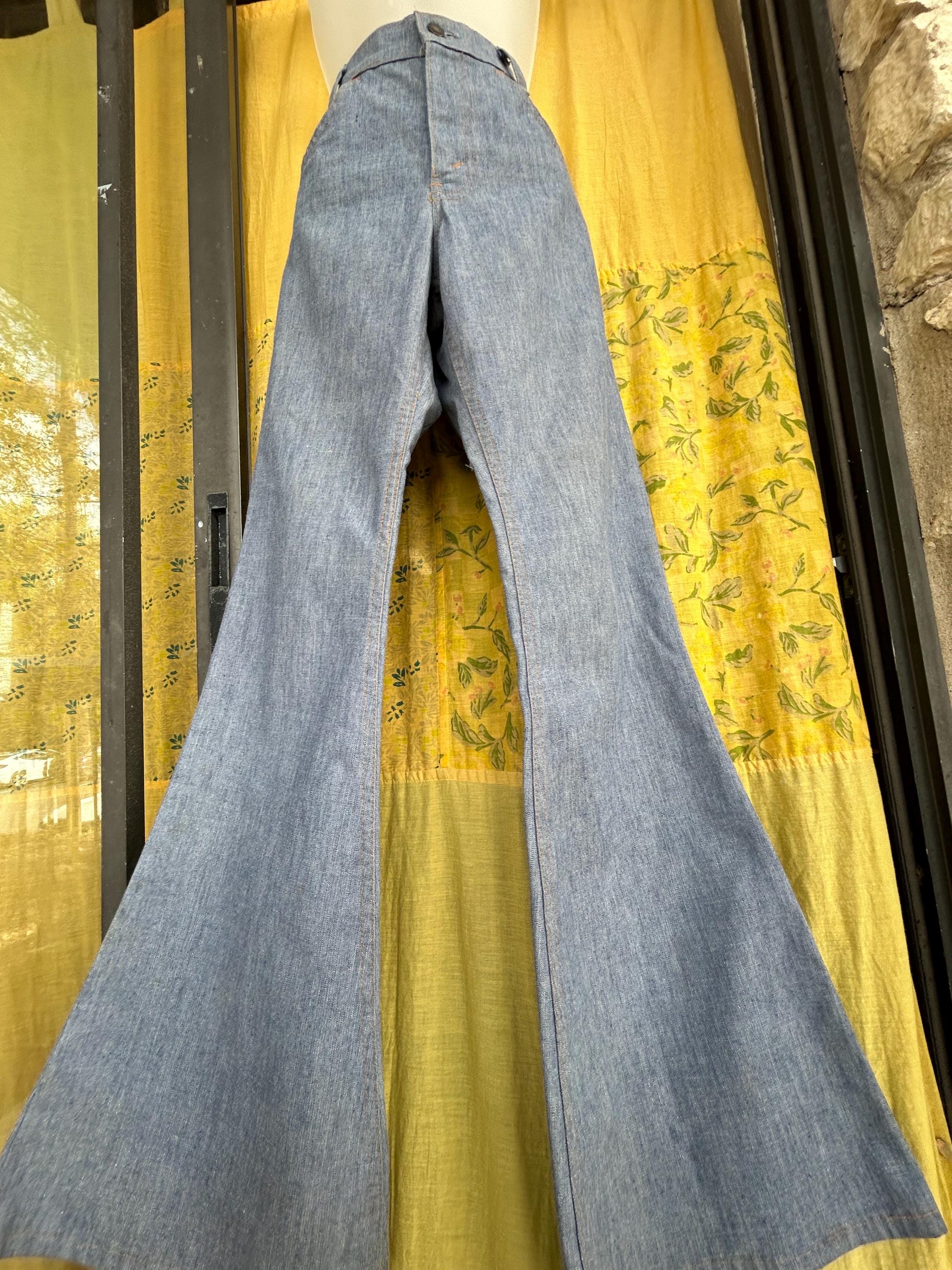 1970s Levi's Orange Tab Braided High Waist Bell Bottom Jeans | small main image 1