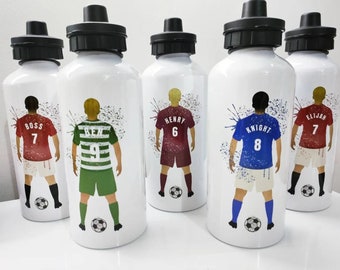 Personalised football water bottle | children's custom sports drinks bottle |  birthday Christmas gifts for boys girls | back to school