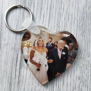 Personalised photo keyring, Custom picture keychain, Any picture, Gift ideas, Fathers day, Mothers day, Valentines day, Heart keyring