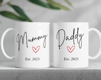 New Mum and Dad Mugs, Mummy and Daddy Mug Set, Mum To Be, Dad To Be, Mug For Parent To Be, Mummy Mug, Daddy Mug, New Parents, Baby Shower
