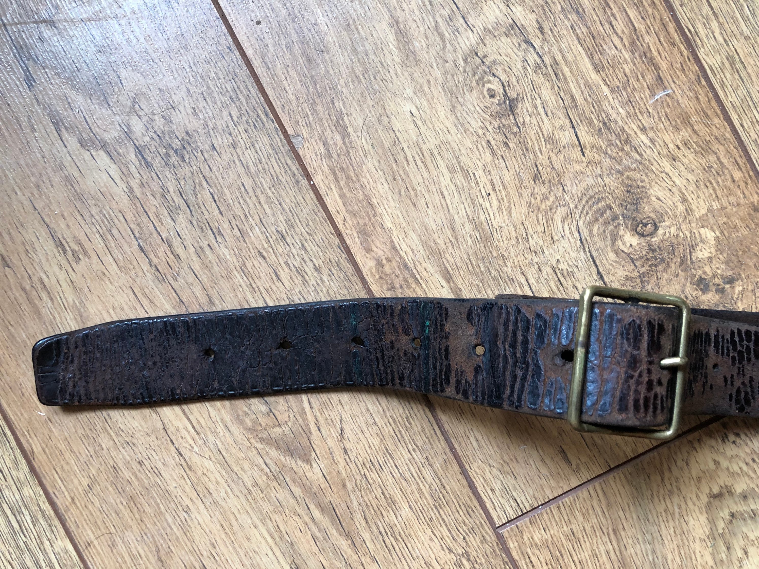 Fantastic worn leather vintage belt Etsy