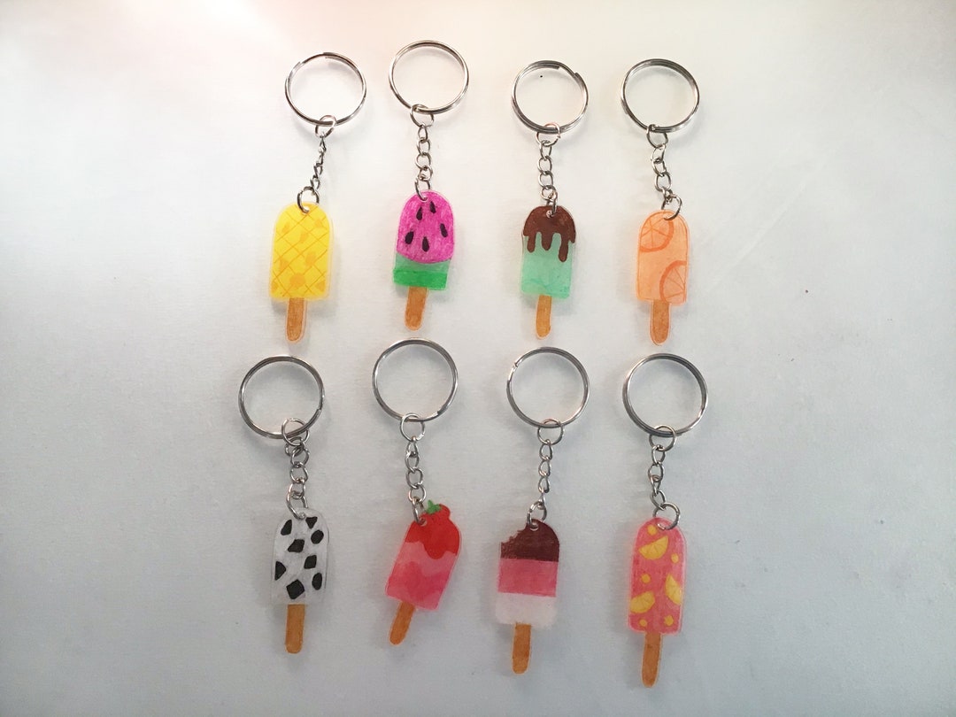 Shrinky Dink Collectible Keychains Popsicles Etsy