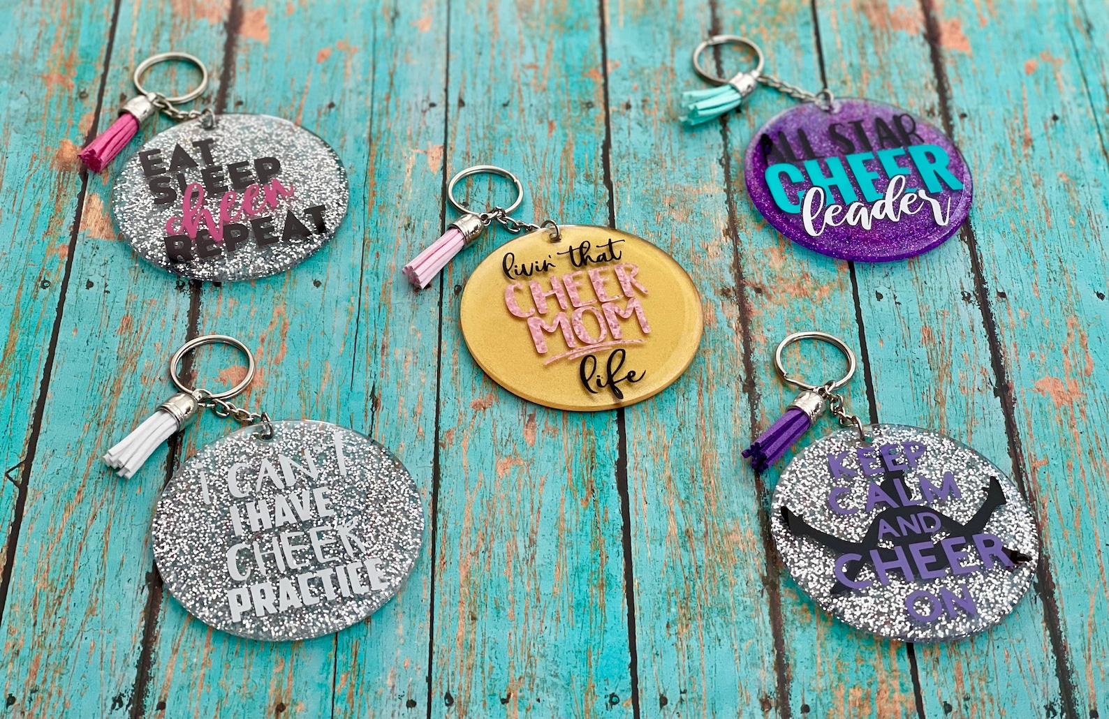 All Star Cheer, Cheer Keychain, Resin Keychain, 3 Inch Round Keychain ...
