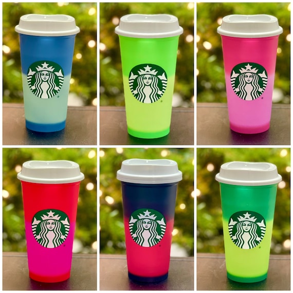 Starbucks Glass Color-changing Coffee Mugs w/ Lid Cups Gifts Limited  Edition