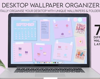 Kawaii Desktop Wallpaper Wallpaper Organizer mit 2026 Kalender (Digitaler Download)