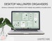 Desktop Organizer Wallpaper Calendar 2022, Eucalyptus Green, students college work, Mac Windows, Folders, Icons,laptop organiser, background 
