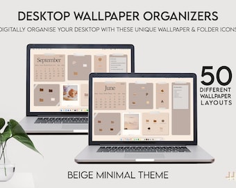 Beige Hintergrundbilder: Kalender 2025-2027 (Digitaler Download)