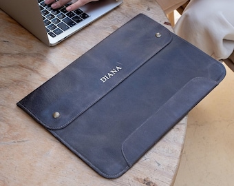 MacBook Pro/Air 13/14/16 inch Leather Sleeve, Personalized Leather Sleeve Bag, Protective Sleeve, MacBook Pro Case, Gift for Husband