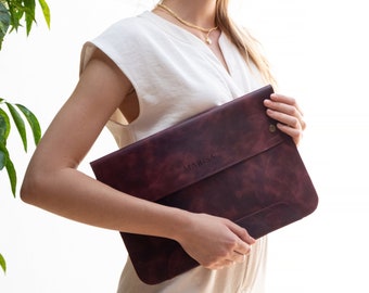 MacBook Air Case, Leather Laptop Sleeve, MacBook Pro 13 Case, Custom Leather MacBook Case, Personalized Laptop Sleeve, Leather Laptop Case