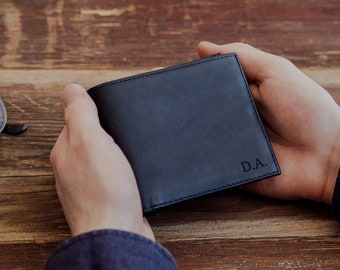 Personalized Wallet, Engraved Mens Wallet, Leather Wallet, Custom Wallet, Valentines Day Gift for Boyfriends, Handmade Leather Wallet