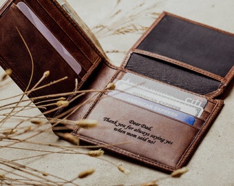 Anniversary Gift for Him, Personalized Wallet, Engraved Mens Wallet, Leather Wallet, Custom Wallet, Valentines Day Gift for Husband