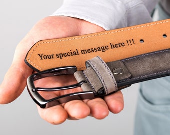 Custom Engraved Leather Belt, Grooms Men Gift, Genuine Leather, Valentines Day Gift for Dad, Leather Accessory for Man, Gift for boyfriend