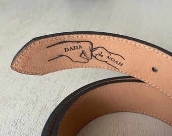 Christmas Gift Fist Bump Gift Belt, Genuine Leather, First Father's Day Gift, Leather Accessory for Man, Gift for New Dad, New born gift