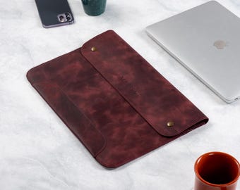 Leather Laptop Bag, Macbook Case, Leather Laptop Case, Computer Case, Custom Laptop Sleeve, Womens Laptop Bag, Macbook Air Sleeve