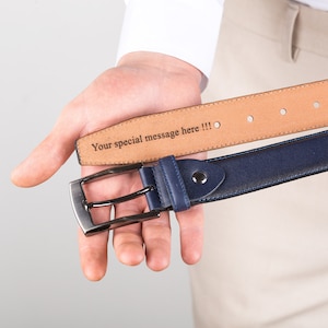 Men&#39;s Belt - Custom Groomsman Gift - Custom Leather Belt - Engraved Handmade Belt - Personalized Gift for Him - Personalized Leather Gift