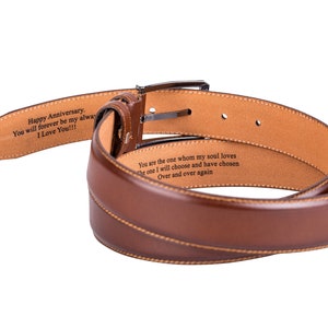 Personalized Valentines Day Gift for Him, Anniversary Gift for Husband, Leather Belt for Men, Custom Gift for Father, Handmade Belt for Men image 9
