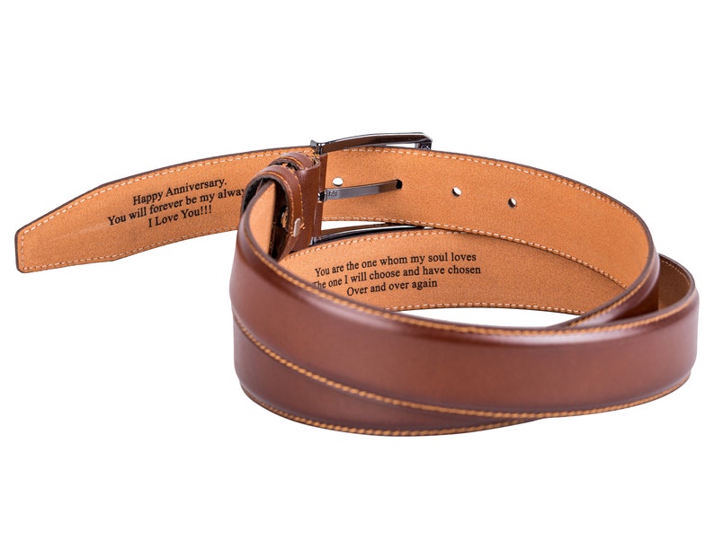 Personalized Valentines Day Gift for Him, Anniversary Gift for Husband, Leather Belt for Men, Custom Gift for Father, Handmade Belt for Men image 9