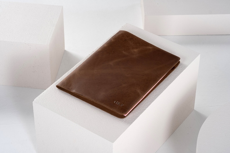 Leather Portfolio, Personalized Letter Size Pad, Custom Padfolio, Document Holder, Leather Journal, Graduation Gift Brown