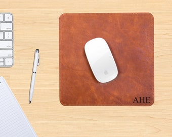 Personalized Leather Mouse Pad, Large Mouse Pad with Engraved Letters, Personalized Tech Accessories, Gaming Mouse Pad, Valentines Day Gift