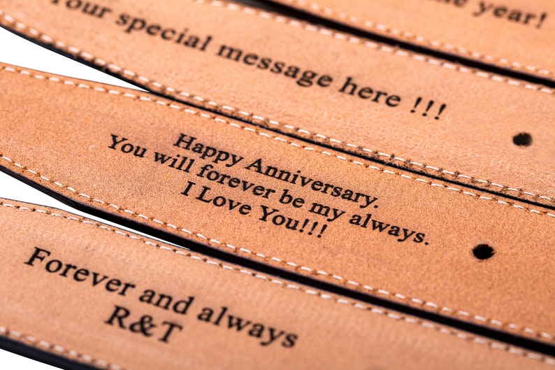 Engraved Leather Belt, Personalized Vintage Men's Belt, Custom Handmade Belt, Gifts for Boyfriend, Valentines Day Gift for Him image 5
