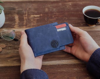 Custom Handwriting Message Wallet, Mens Wallet, Engraved Wallet, Handmade Leather Wallet, Personalized Gift for Him, Groomsmen Gift