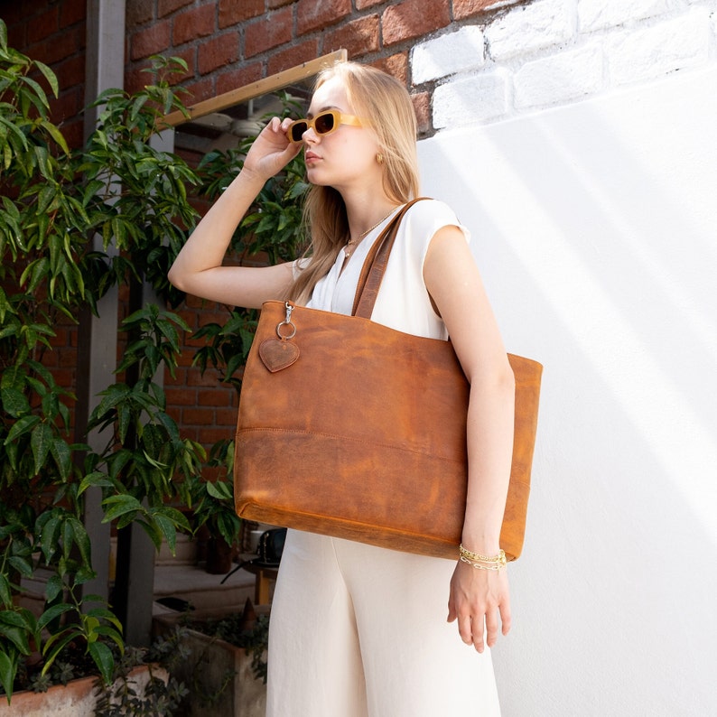 Personalized Leather Tote Bag, Laptop Tote Bag, Custom Tote Bag, Leather Laptop Bag, Personalized Tote Bag, Leather Shoulder Bag image 7
