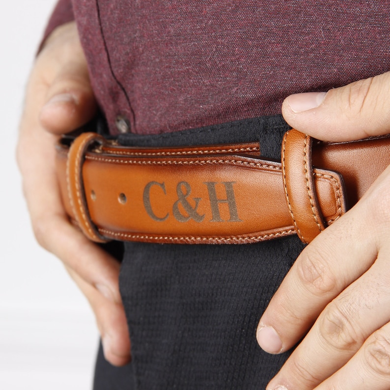 Engraving can be done on the front side of the belt.