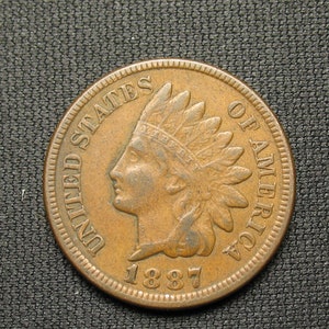 Just In!!  Extra Fine 1887 Indian Head Cent Penny w/ Diamonds w/ Full Liberty #223