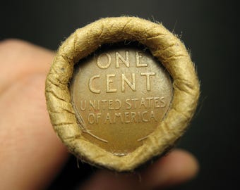 Estate Coin Sale! One Old Lincoln Penny Roll 1909 VDB / VDB Wheat Cent End Lot 207x