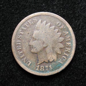 Nachlass fein!! Fast Gut 1871 Indianer Kopf Cent Penny Lot 117us