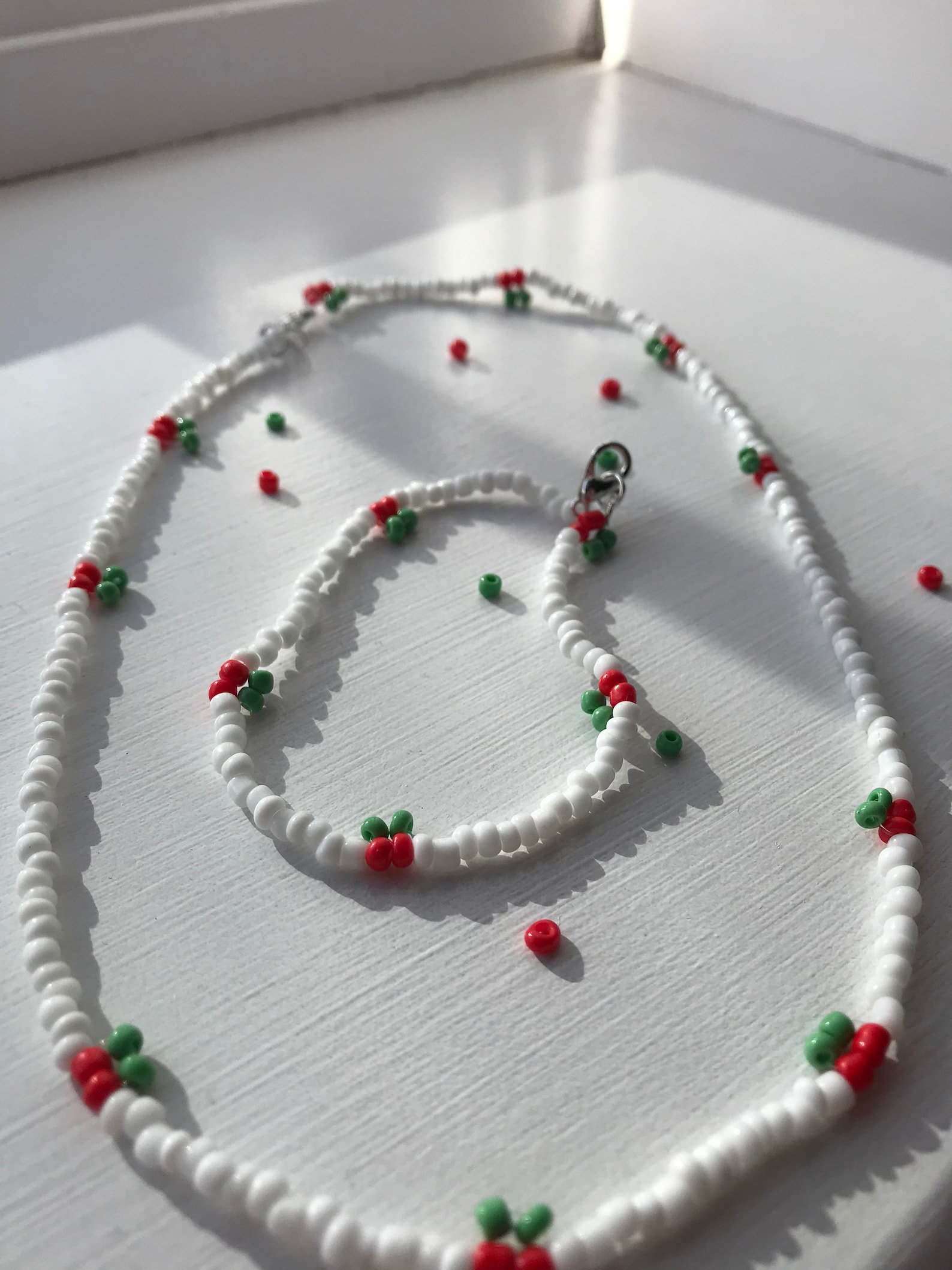 Cherry beaded necklace and bracelets cute seed bead jewellery Etsy