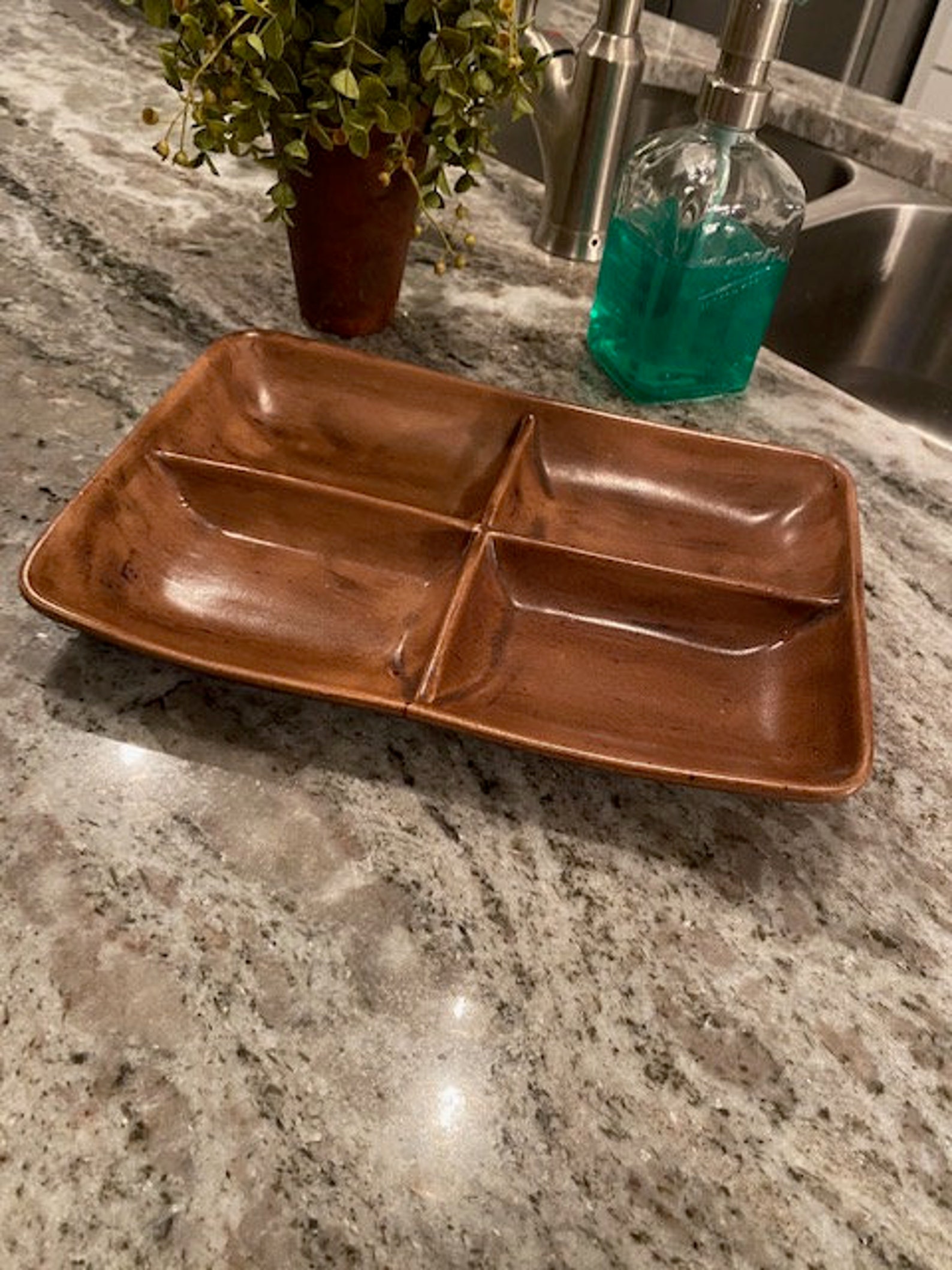 Divider Dish Handmade Farmhouse Decor Ceramic Divided Tray Etsy