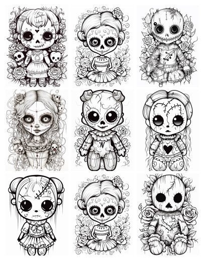 Printable Voodoo Doll Coloring Pages