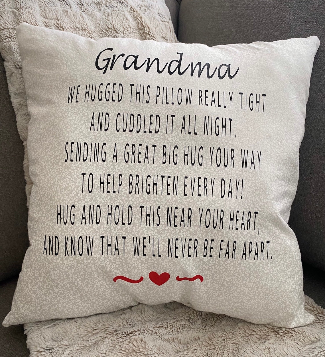 Grandma Hug Pillow White Vine Pattern Throw Pillow with Etsy