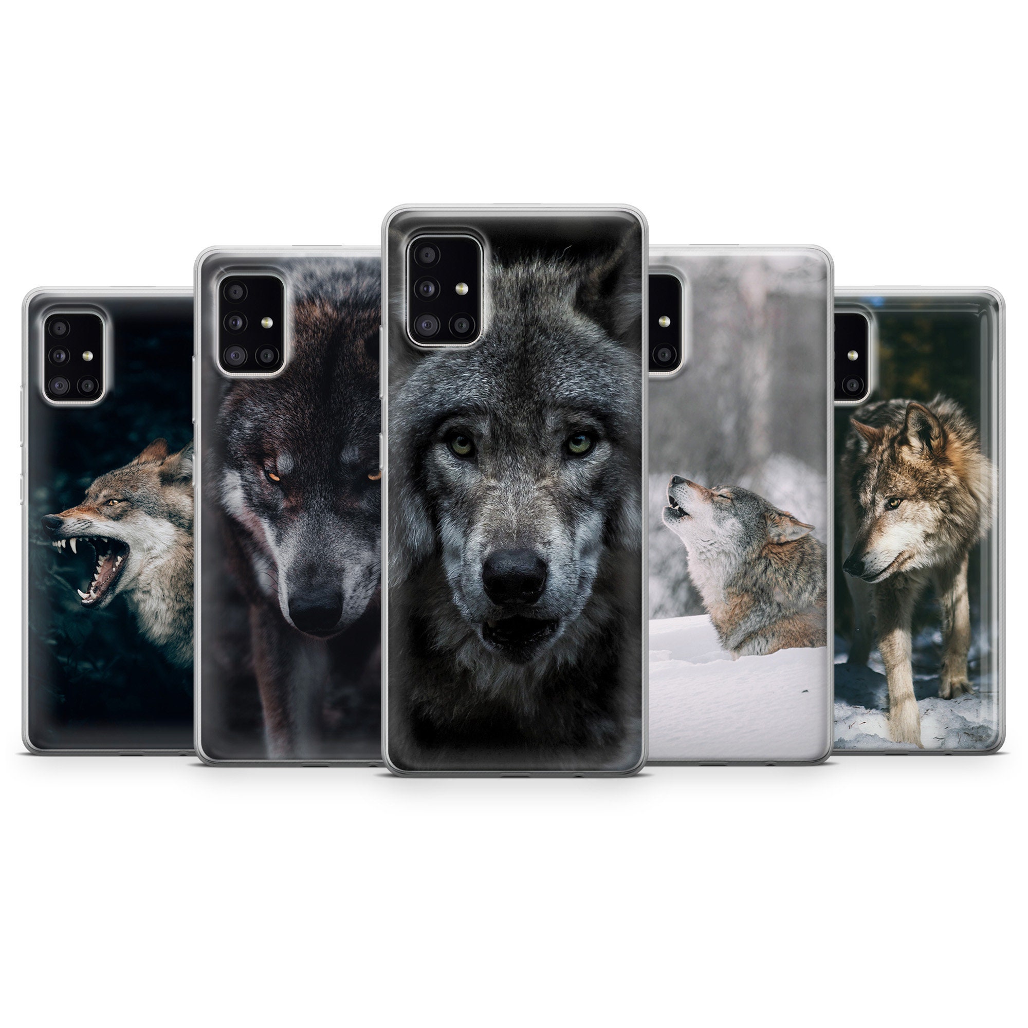 Für Samsung S24 Ultra Fall schwarz Abdeckung Löwe Wolf Silikon