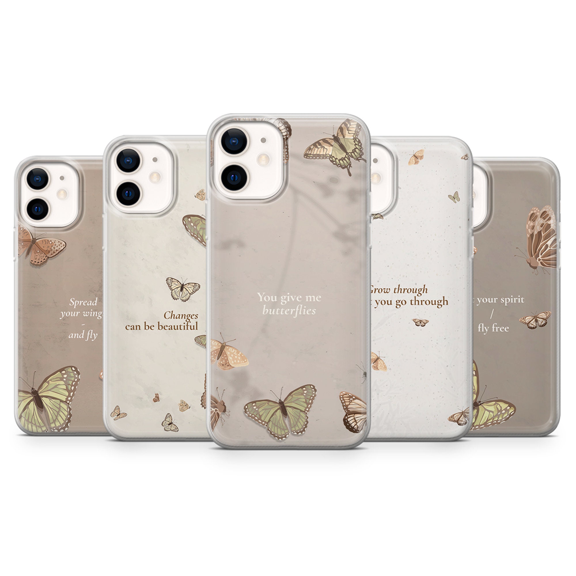 Lanyard Silicone Case Butterfly Poster Graphic Phone Case For Iphone 11 14  13 12 Pro Max