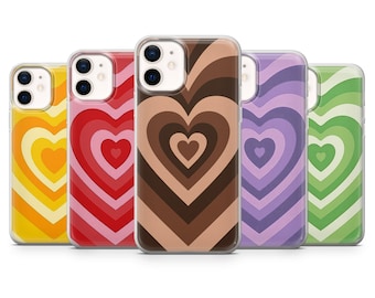 Multiple Heart, Colorful Phone Case Gel Cover for 15, 15 Pro, 15 Plus, 15 Pro Max, 14, 14 Plus, 14 Pro, 14 Pro Max E247